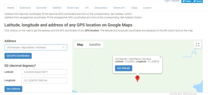 GPS koordinat