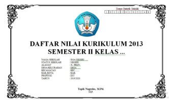 Format Penilaian Kurikulum 2013