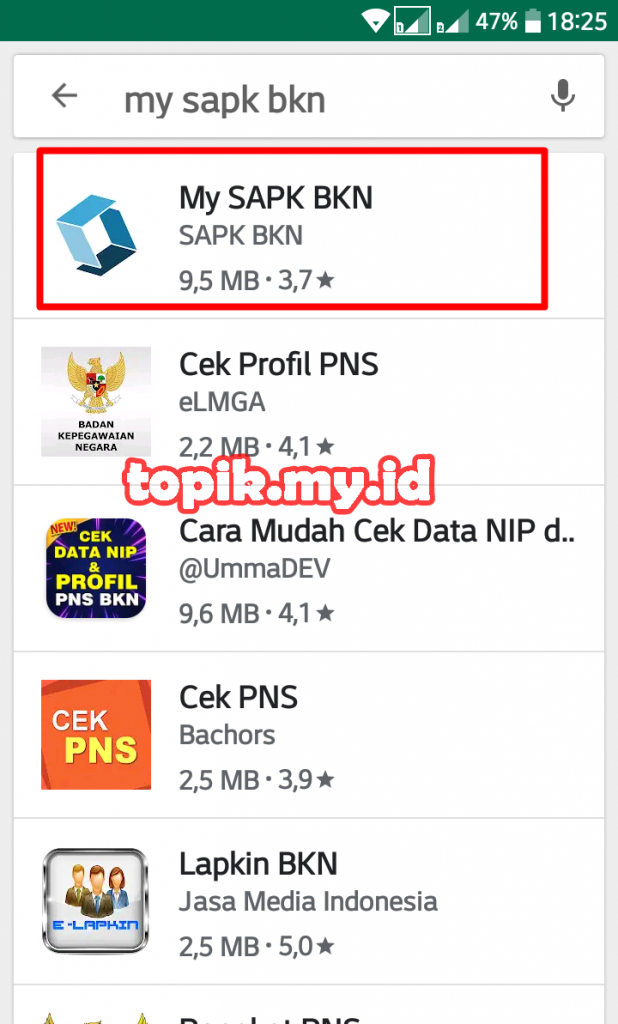 Cari Aplikasi My SAPK BKN