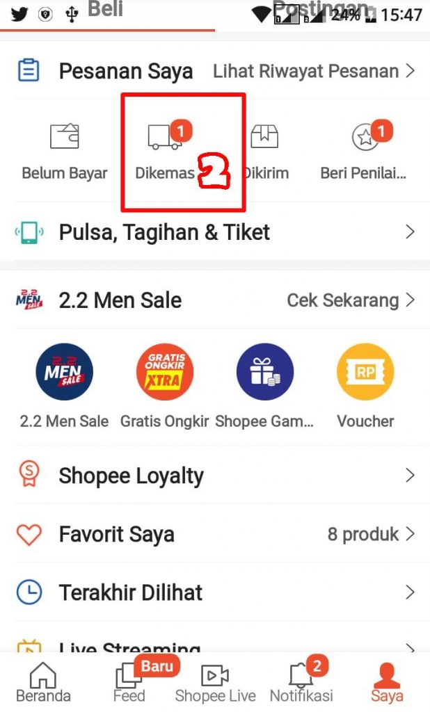 dikemas shopee