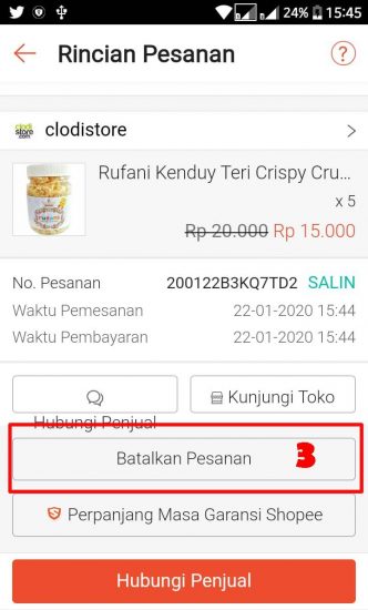 pembelian di Shopee
