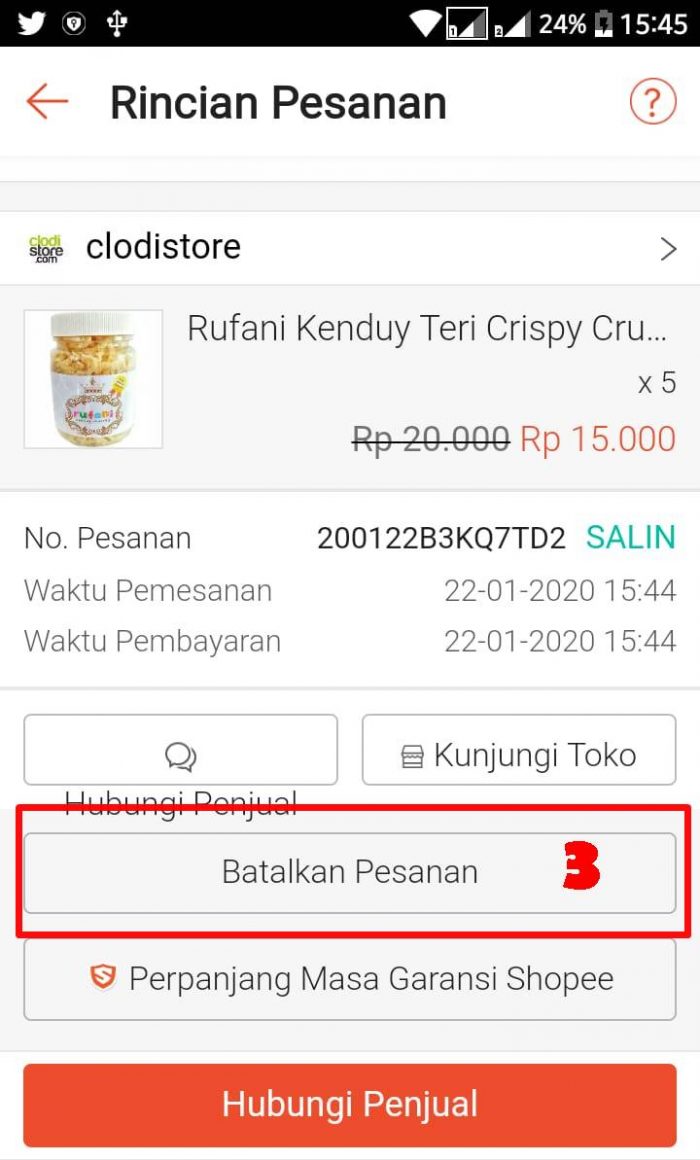 pembelian di Shopee