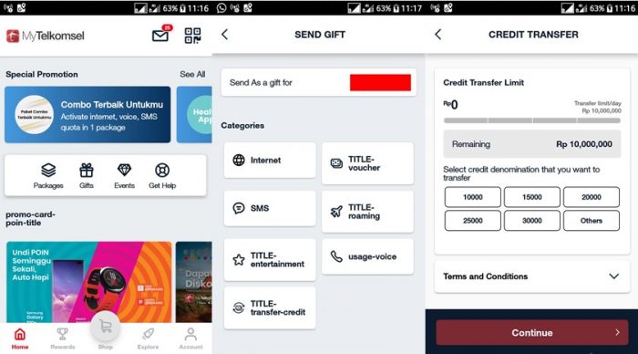 cara transfer pulsa telkomsel dengan aplikasi