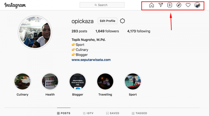 Cara Upload Foto Instagram di PC